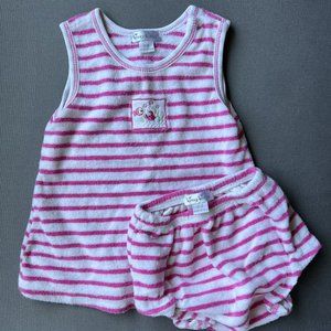 Kissy Kissy 0-3 mos Terry Dress Set w/ Bloomers (VGUC)